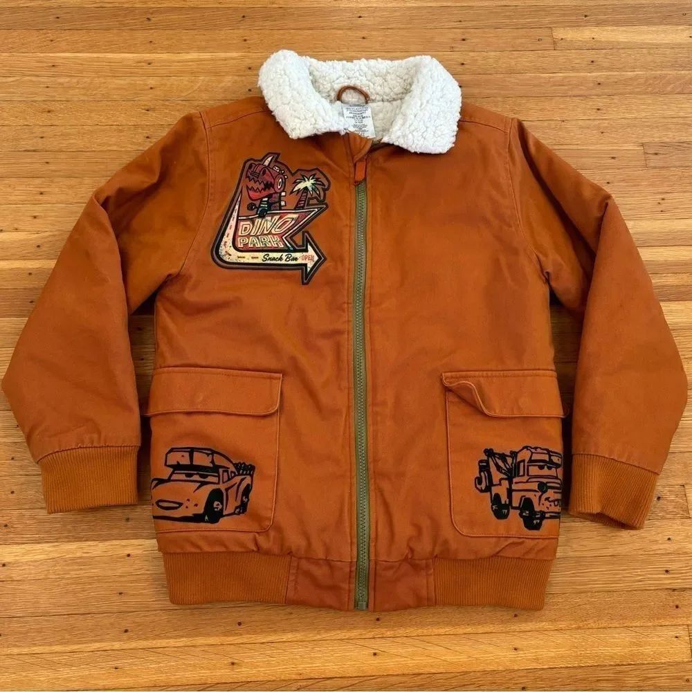 Disney Pixar Cars Dino Park Lightning McQueen Orange Sherpa jacket